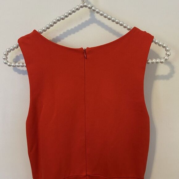 LuLu's Dress Womens M skater orange Fit And Flare Mesh Panel Sleeveless Party - Picture 12 of 14